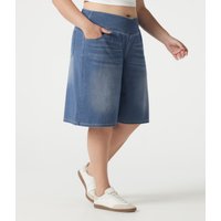 Halara Halara Flex™ Denim Plus Size Crossover High Waisted Tummy Control Casual Baggy Shorts with Pockets - Blue Jasper Denim - 3X(regular)