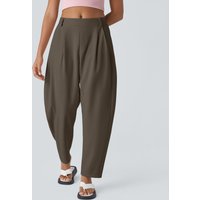 Halara Mid Rise Pocket Barrel Leg Work Trousers - Stone Gray - XL(regular)