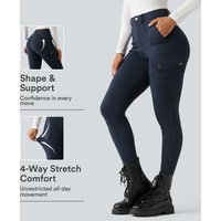 Halara DayStretch High Waisted Butt Lifting Shaping Casual Cargo Trousers with Pockets - Midnight Blue - XL(regular)