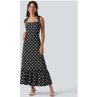 Halara Square Neck Polka Dot Maxi Tank Dress - Black Polka Dots - XL