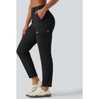 Halara High Waisted Solid InstantCool Skinny Hiking Cargo Trousers with Pockets - Black - XL(regular)