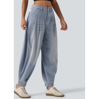 Halara Halara Flex™ Mid Rise Denim Casual Balloon Joggers with Pockets - Gray Blue Denim - XL(petite)