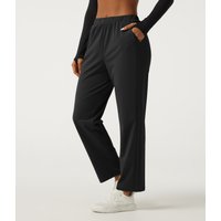 Halara Wrinkle Recovery Mid Rise Quick Dry Workout Trousers with Pockets - Black - XL(regular)