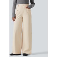 Halara Halara Flex™ DayStretch Wrinkle Recovery High Waisted Straight Leg Work Trousers with Pockets - Oat Milk - XL(regular)