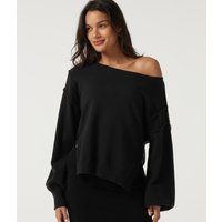 Halara One Shoulder Long Sleeve Casual Jumper - Black - XL