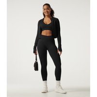 Halara Mock Neck Long Sleeve High Waisted Skinny Seamless Flow Running Leggings Sets - Black - XL
