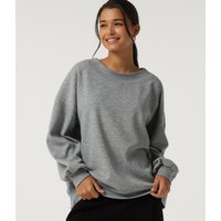 Halara Round Neck Long Sleeve Fleece Casual Sweatshirt - Fog Gray - XL