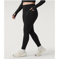 Halara Plus Size Halara Ultrasculpt™ Heat High Waisted Tummy Control Crossover Back Fleece Running Leggings with Pockets - Black - 3X(7/8)