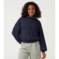 Halara Mock Neck Long Sleeve Casual Sweatshirt - Midnight Blue - XL