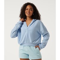 Halara Hooded Batwing Long Sleeve Casual Sweatshirt - Sky Blue Foam - XL