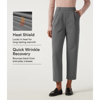 Halara High Waisted Tapered Wrinkle Recovery Fleece Work Trousers with Pockets - Silent Storm - XL(regular)