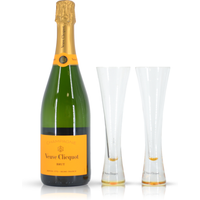 Veuve Clicquot Brut met 2 lange glazen