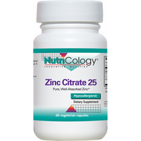 Zinc Citrate 25 - 60 Veg Capsules - Nutricology / Allergy Research Group