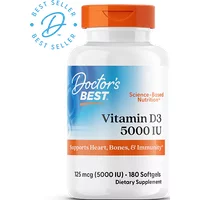 Vitamin D3 125mcg (5000 IU), 180 Softgels - Doctor's Best