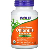 Certified Organic Chlorella, Pure Powder, 4 oz (113g) - NOW Foods