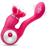 Couples Vibrator Clitora Vibrator with 7 Vibration Modes and 8 Frequency Licking, Rechargeable Clitoral Penis Anal Stimulator Adult Sex Toy Adult Product