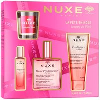 Cofre Nuxe Happy Pink Huile Prodigieuse Florale 100 Ml + Gel Ducha 100 Ml + Perfume Florale + Vela