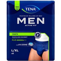 Tena Men Active Fit Pants Plus Talla Grande Azul Marino 8 Unidades