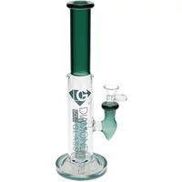 10" Cylinder Straight Tube Water Pipe by Diamond Glass