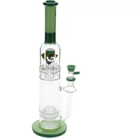 16" Ratched x Sphere Perc Water Pipe by Diamond Glass