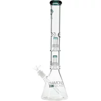 18" Dazed Double Matrix Showerhead Perc Beaker Bong by Diamond Glass