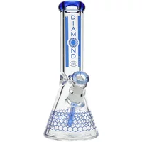 12" Dalmont No Perc Thick Joint Beaker Water Pipe by Diamond Glass
