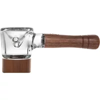 Marley Natural Spoon Pipe Natural Glass and Black Walnut