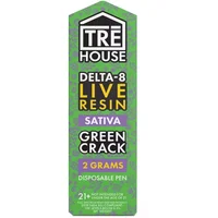 Green Crack Tre House Live Resin Delta 8 Vape 2G