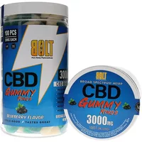 Blueberry Bolt CBD Gummy Rings 3000mg