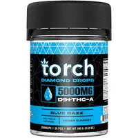 Blue Razz Torch Diamond Drops Vegan Gummies 5000mg