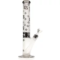 14" Sandblasted Crown With Logos Water Pipe by Diamond Glass