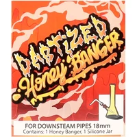 Dabtized Red Downstem Honey Banger 18MM Male With Silicone Jar