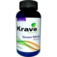 Krave Botanicals Green Malay Kratom Capsules 300ct