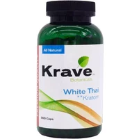 Krave Botanicals White Thai Kratom Capsules 300ct