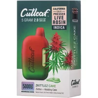 Zkittlez Cake Cutleaf 2.0 CBD THC Live Rosin Vape 5G