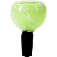 14MM Green With Design Male Glass Bowl