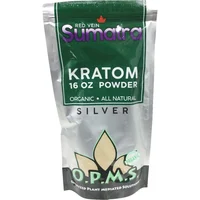 Red Vein Sumatra OPMS Kratom Silver Powder 16oz Bag