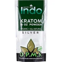 White Vein Indo OPMS Kratom Silver Powder 16oz Bag