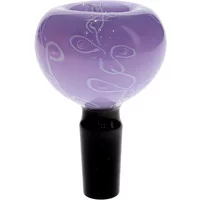 14MM Male Glass Bowl Purple & White Design