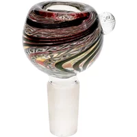 14MM Male Green With Swirl Design Glass Bowl