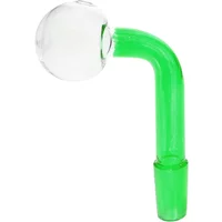 14MM Male Neon Green Glass On Glass Oil Burner Adapter