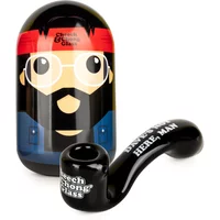 Cheech & Chong Glass Daves Not Here Man Sherlock Hand Pipe in Collectible Tin