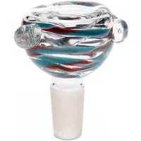 14MM Blue and Red Male Glass Bowl
