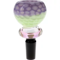 14MM Male Purple & Green Glass Bowl