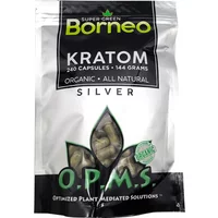 Super Green Borneo OPMS Silver Kratom Capsules 240ct