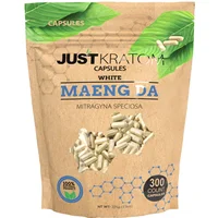 White Maeng Da Just Kratom Mitragyna Speciosa Capsules 300ct
