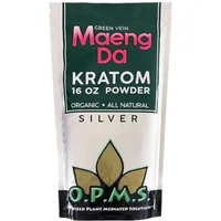 Green Vein Maeng Da OPMS Kratom Silver Powder 16oz Bag