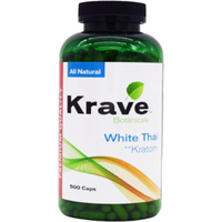 Krave Botanicals White Thai Kratom Capsules 500ct