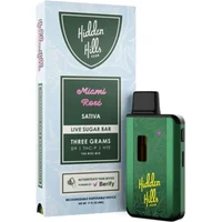 Miami Rose Hidden Hills Live Sugar Bar Thunder Milk Indica Disposable 3G