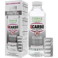 Cran-Raspberry Herbal Clean QCarbo20 Same-Day Detox Drink 20 fl oz + 5 Tablets